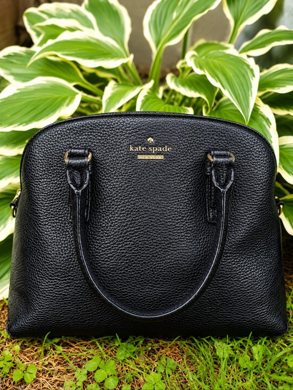 Kate Spade Jackson Street Lottie Satchel – Black Pebbled Leather